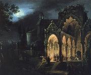 unknow artist mort de romeo et juliette dans un paysage eclaire par la lune Germany oil painting artist